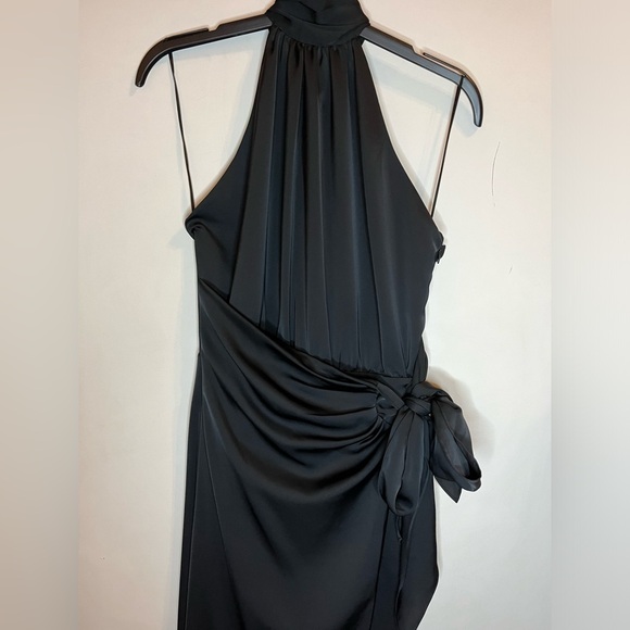 Ramy Brook Daphne Wrap Halter Cocktail Dress on Back Black Size 2 NWT - Picture 7 of 11